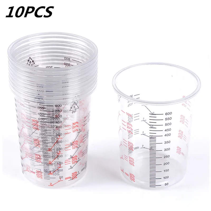 10pcs Plastic Paint Mixing Cups 600ml Mixing Pots Paint Mixing Calibrated Cup For Accurate Mixing Of Paint And Liquids Top Merken Winkel